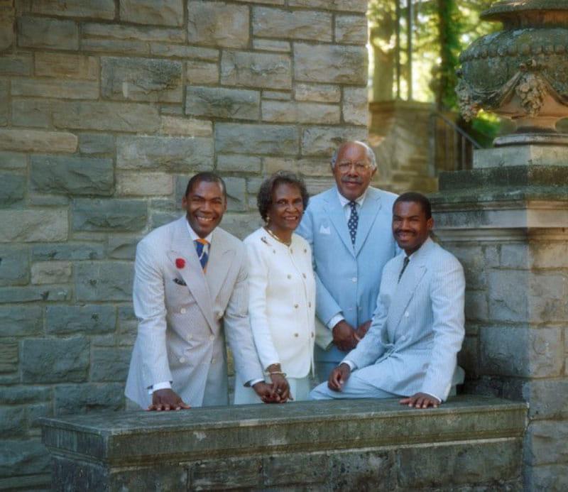 Dr. Keith Churchwell (far right) with his parents and his twin brother, Dr. Kevin Churchwell. (Photo courtesy of Dr. Keith Churchwell)