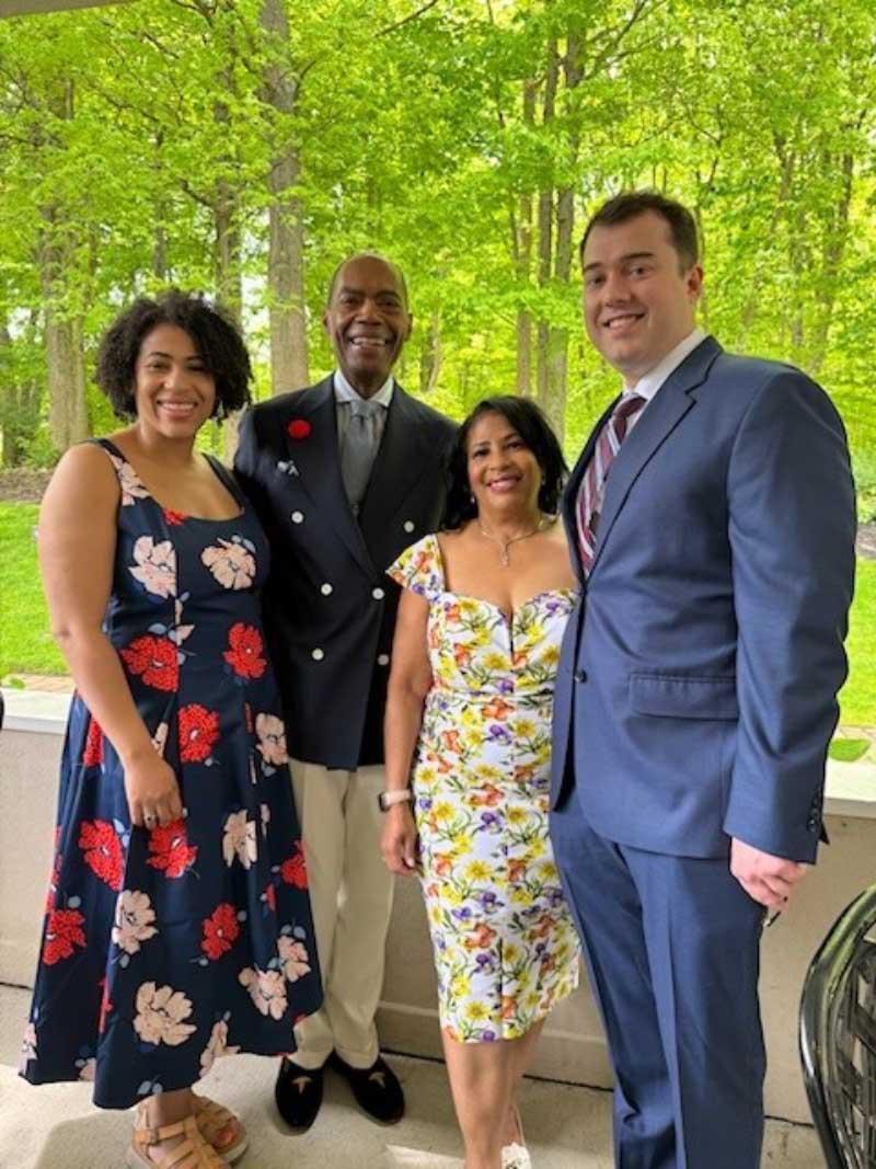 Dr. Keith Churchwell and his wife, Dr. Leslie Douglas-Churchwell (far right), with their daughter Lauren Cook and her husband, Adam Cook. (Photo courtesy of Dr. Keith Churchwell)